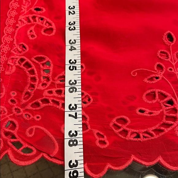 Johnny Was Bright Red Sleeveless Embroidered Eyelet Dress - Size L - Picture 7 of 8
